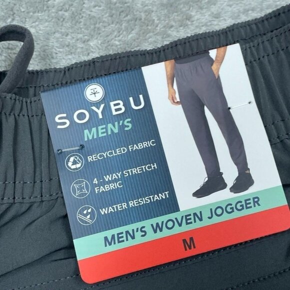 Soybu Mens Woven Jogger Recycled 4-Way Stretch M Gray a0408 - Picture 6 of 8